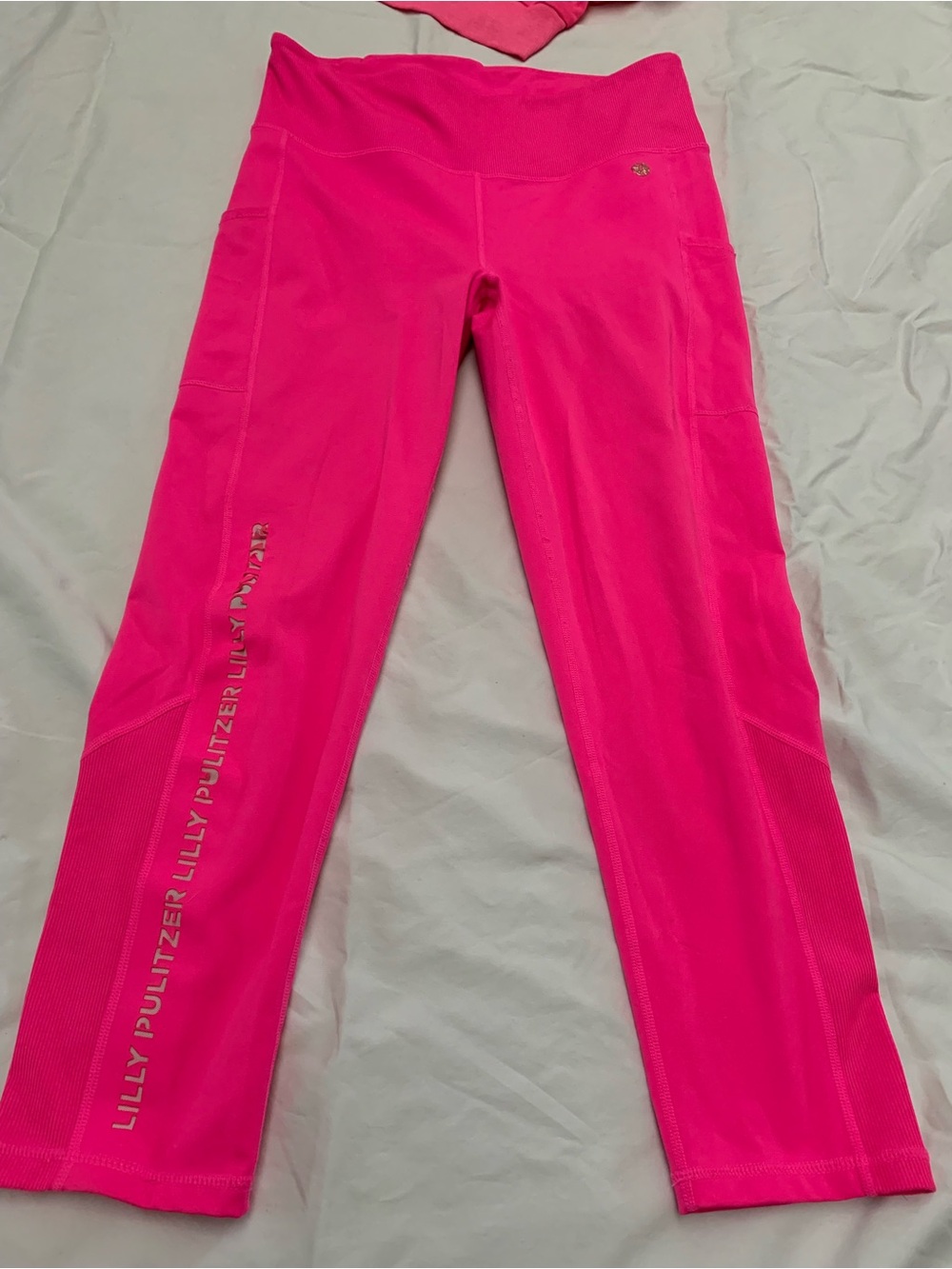 Lilly Pulitzer Hot Pink Athletic pants set with Gold Logo